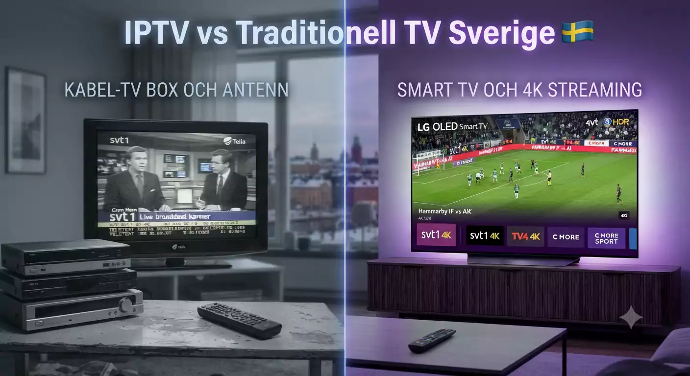 IPTV vs Traditionell TV Sverige 2026 | IPTV Flashback 4K